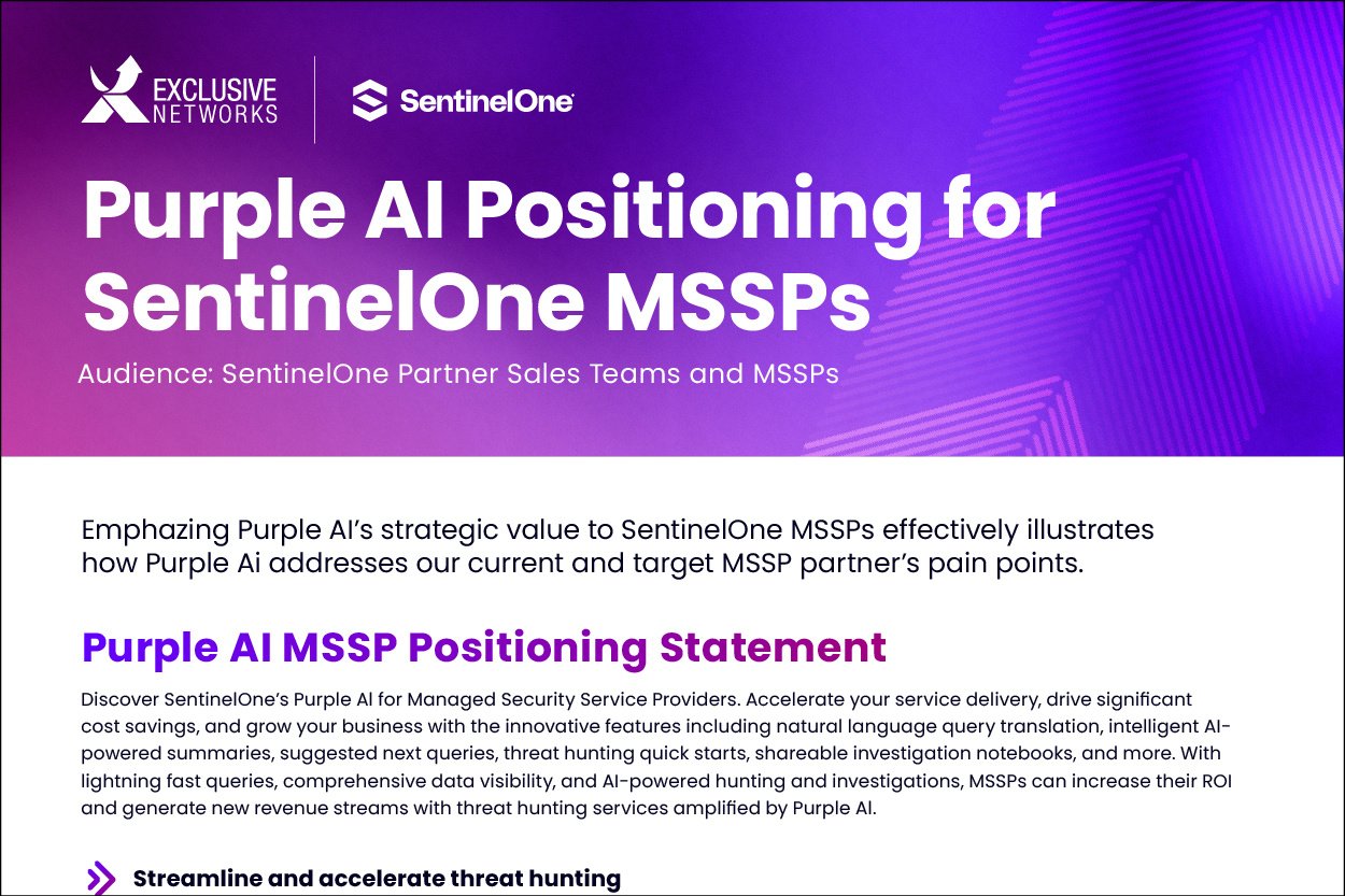 Exclusive Networks_Sentinel One MSSP_PurpleAI Datasheet